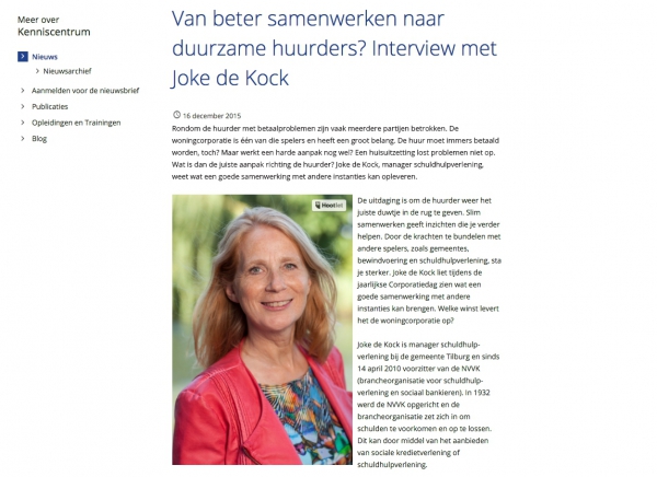 Interview met Joke de Kock over duurzame huurders